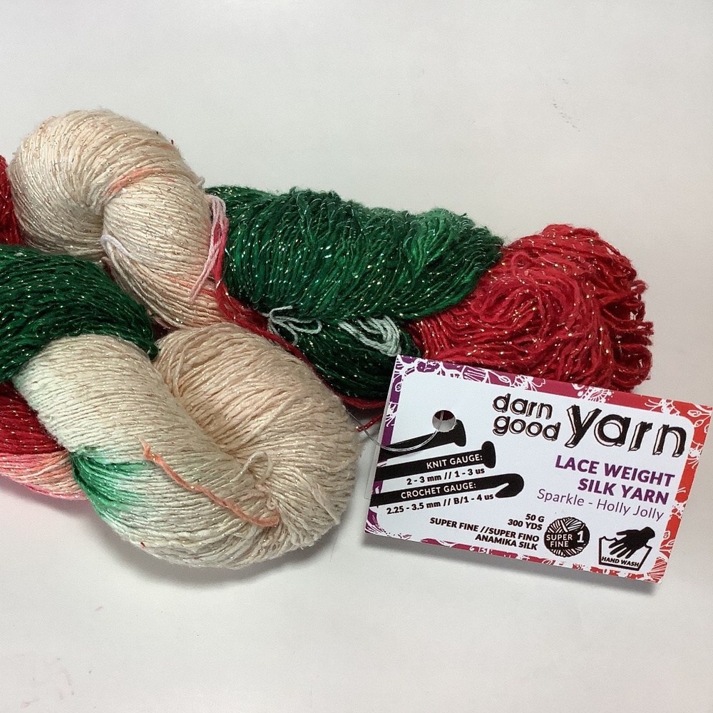 Lot of 2 - Darn Good Yarn lace silk yarn